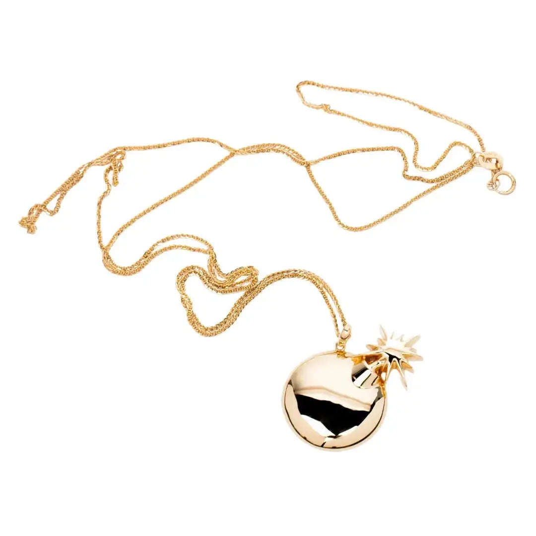 14K Gold Bomb Pendant