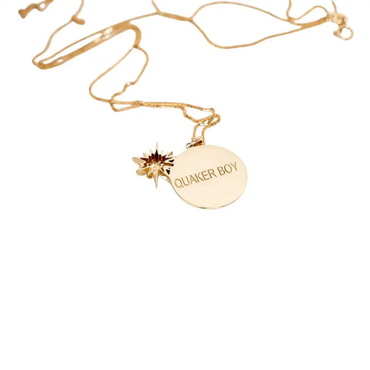 14K Gold Bomb Pendant