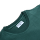 pine green t-shirt woven neck label