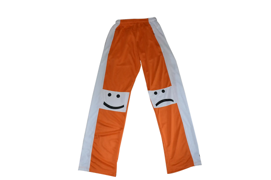 orange closed mesh pants whit side stripe